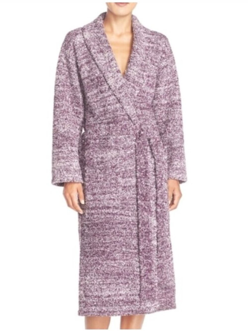 BAREFOOT DREAMS cozy chic robe with belt in velvet plum/violet size 1 or S
